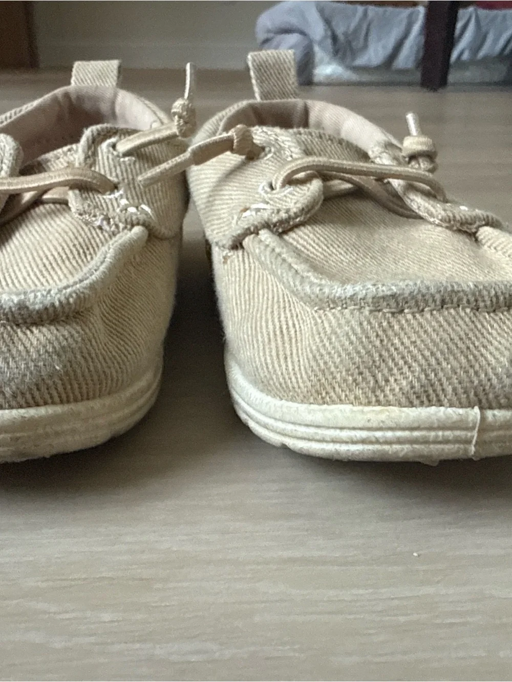 Cat & Jack Beige Canvas Kids Moccasins